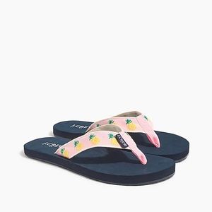 J.Crew Factory Embroidered Flip-Flops